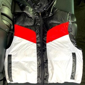Triple fat goose vest w/ hood.